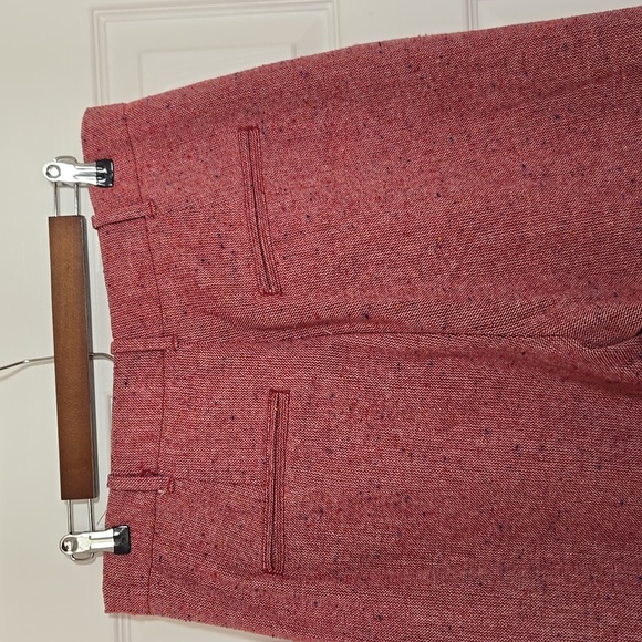 Free People Selina Tweed Wide Leg Cuffed Pants Pink Rose Women’s Size 10 - Picture 13 of 17